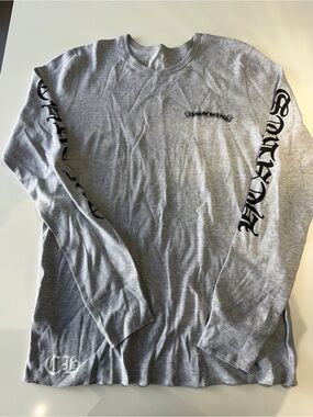 Chrome Hearts Grey Scroll Logo Waffle Thermal Long Sleeve – Large